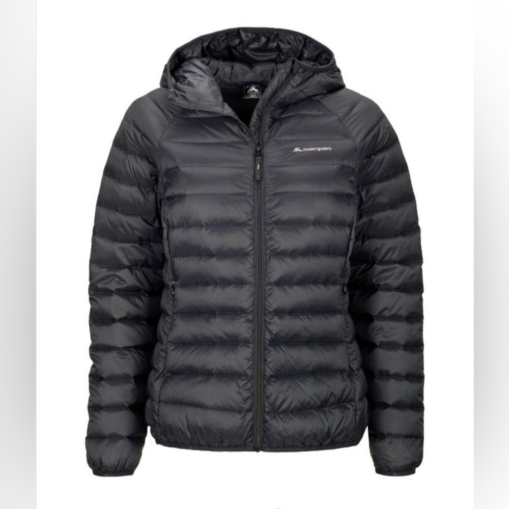 Macpac Uber Light Hooded Down Packable Jacket Bla… - image 1